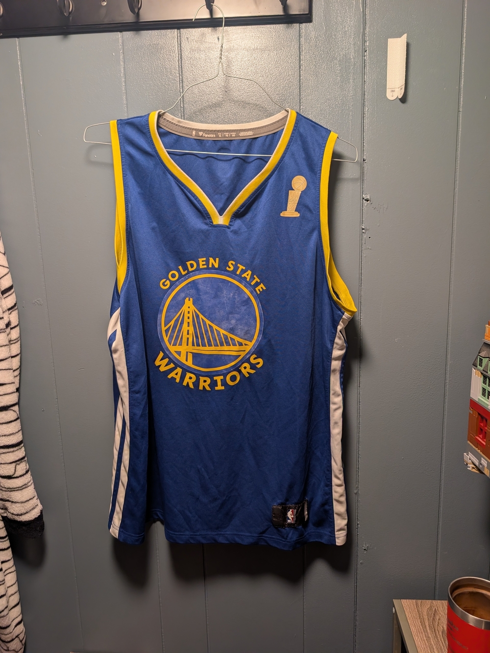 Fanatics Golden State Warriors Blue and Yellow Kids Basketball Jersey